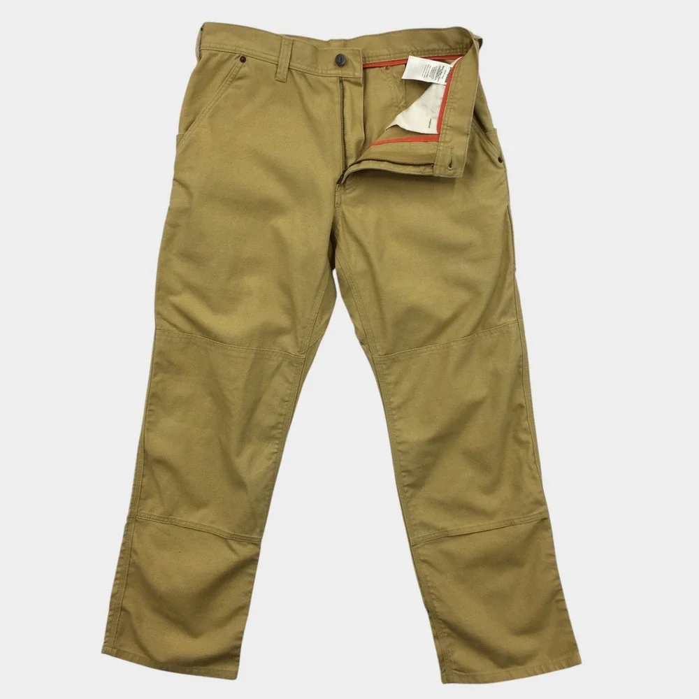 Patagonia Iron Forge Hemp Canvas Double Knee Pants Tan Brown Mens 32 Workwear